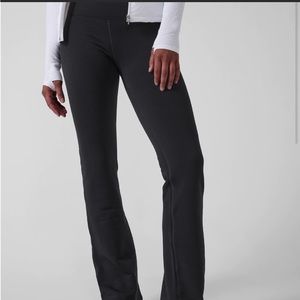 Athleta Black Fleece-Lined Flare Leggings